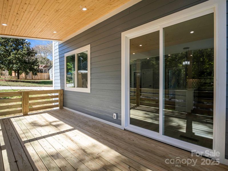 Exterior details and patio area of a home in , Asheville (Image 2).
