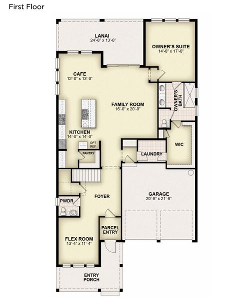2D floor plan layout of this home in Northlake at Ovation, Winter Garden, FL (Image 4).