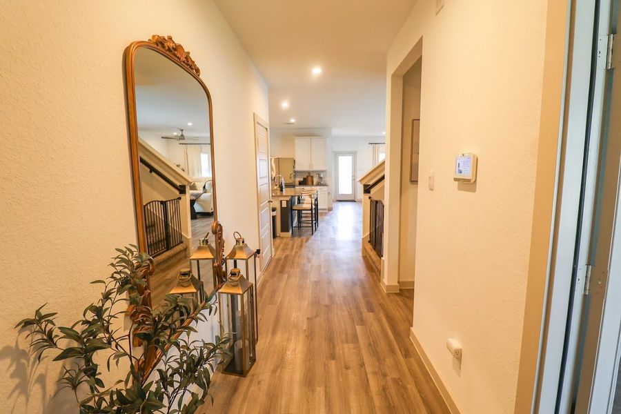 Kitchen and living room straight ahead. Kitchen and living room straight ahead.