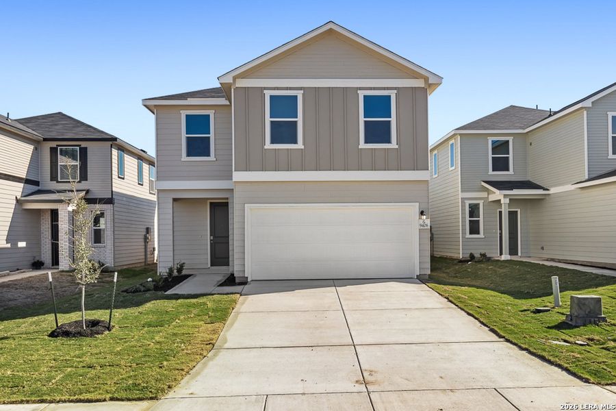 Front exterior of a new home in The Granary - Heritage Collection, San Antonio, TX, highlighting curb appeal (Image 19).