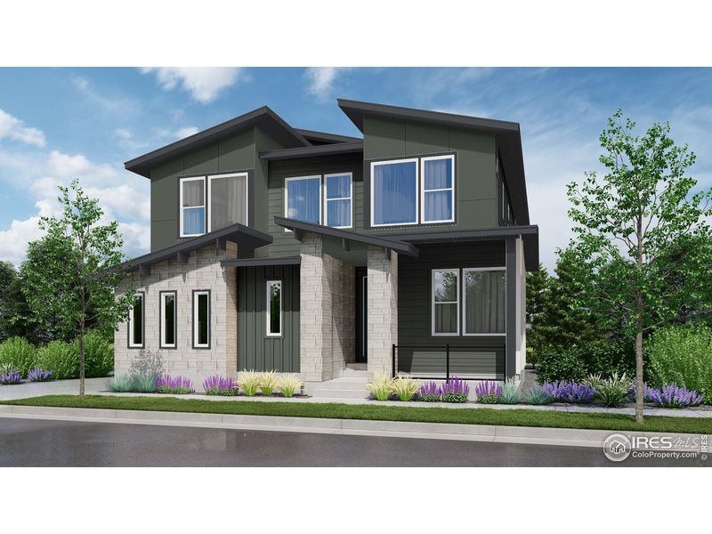 Front exterior of a new home in , Superior, CO, highlighting curb appeal (Image 1). Front exterior of a new home in , Superior, CO, highlighting curb appeal (Image 1).