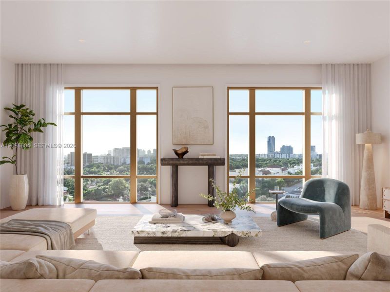 Furnished interior view inside a new home in , Coral Gables (Image 4).