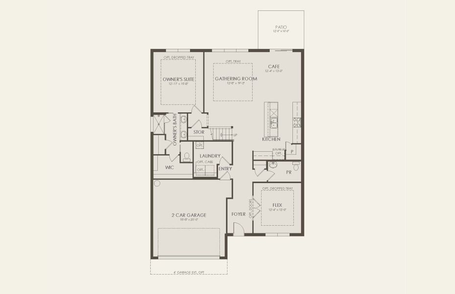 2D floor plan layout for the Whitestone by Pulte Homes in Parkview Reserve, Doctor Phillips, FL (Image 3).