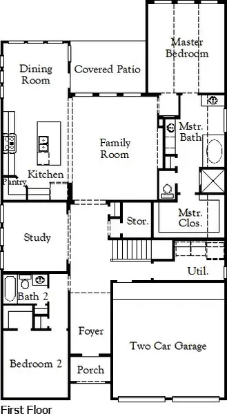 2D floor plan layout of this home in Chaparral Park, Oak Point, TX (Image 4).