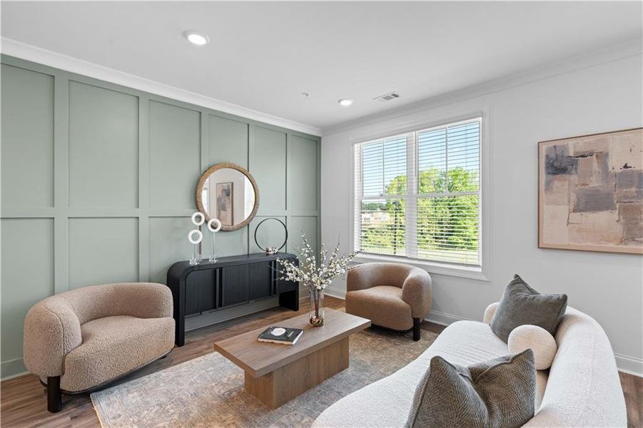Furnished interior view inside a new home in Market Square at Sawnee Village, Cumming (Image 21).