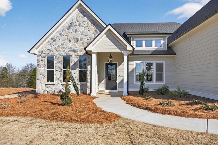 Front exterior of a new home in Blackwelder Bluff, Bowdon, GA, highlighting curb appeal (Image 27).