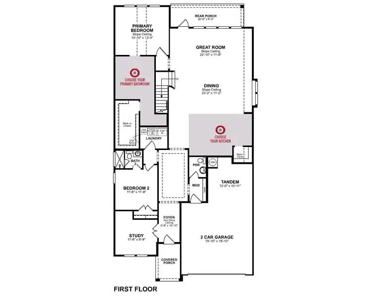 2D floor plan layout for the Sedona by Beazer Homes in Copia Pines, Montgomery, TX (Image 3).