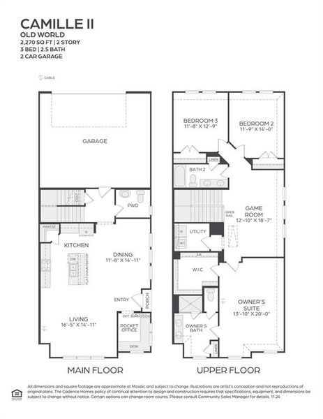 With great entertaining spaces on the main floor and spacious family areas upstairs, our Camille II plan offers something for every member of the family!