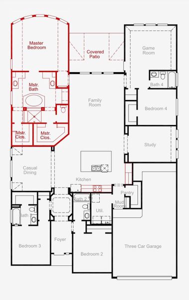 2D floor plan layout of this home in Valencia, Manvel, TX (Image 5).
