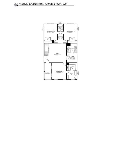 2D floor plan layout of this home in Church Creek Landing, Charleston, SC (Image 5).