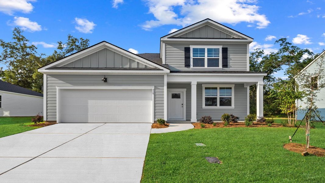 Front exterior of a new home in Fernhill Farms, Statesboro, GA, highlighting curb appeal (Image 1). Front exterior of a new home in Fernhill Farms, Statesboro, GA, highlighting curb appeal (Image 1).