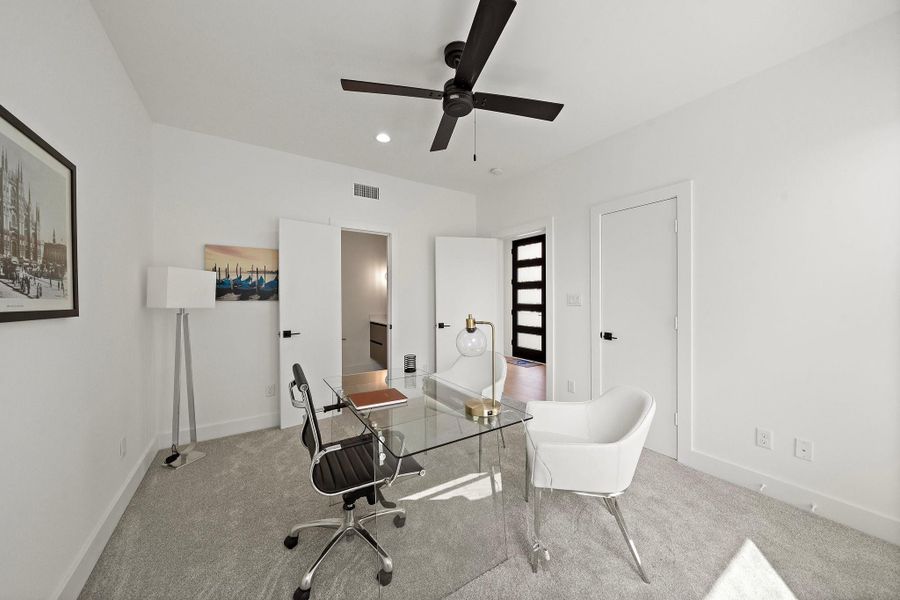 This versatile room downstairs offers endless possibilities, perfect for use as a home office, playroom, or additional bedroom. With plenty of natural light and a flexible layout, it can easily adapt to suit your needs.