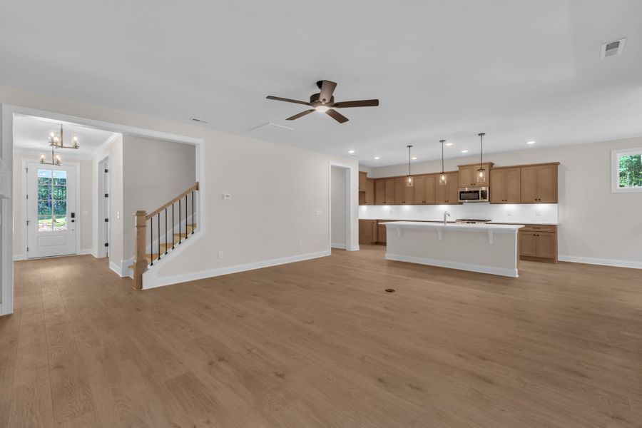Representative unfurnished interior of a home built from the The Bradley by RobuckHomes in Baylee Ridge, Selma (Image 138). Representative unfurnished interior of a home built from the The Bradley by RobuckHomes in Baylee Ridge, Selma (Image 138).