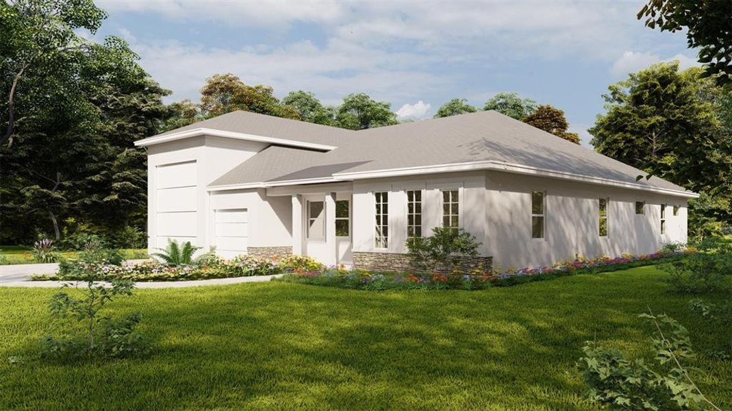Front exterior of a new home in , Punta Gorda, FL, highlighting curb appeal (Image 17).