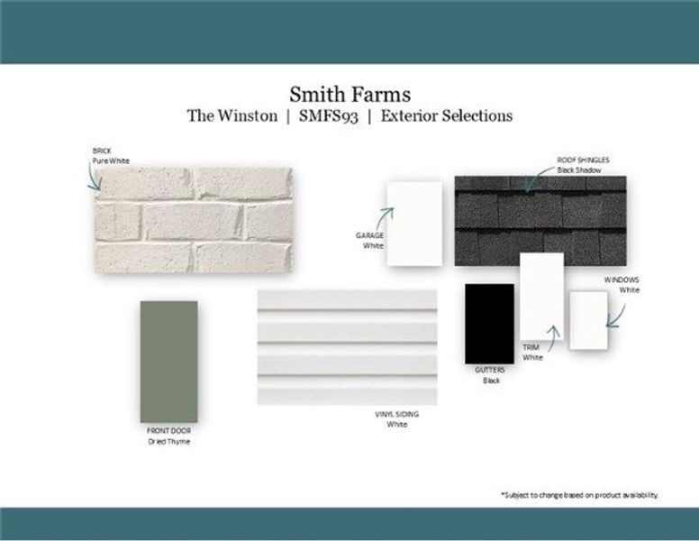 Sample of building materials used in homes in Smith Farms, Murfreesboro (Image 41).
