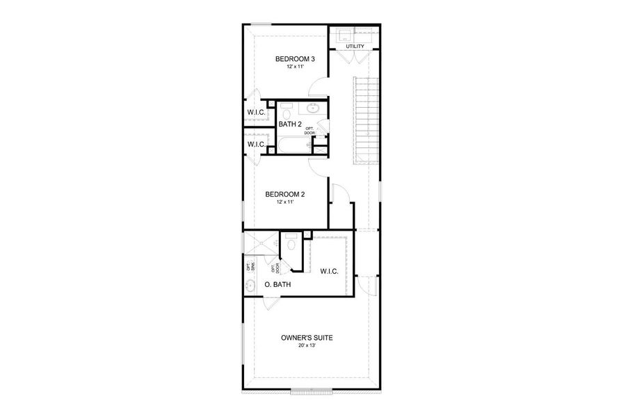 2D floor plan layout of this home in Beamer Villas, Friendswood, TX (Image 3).
