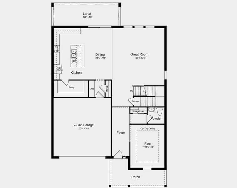 2D floor plan layout for the Monterey by Taylor Morrison in Westview, Poinciana, FL (Image 3).