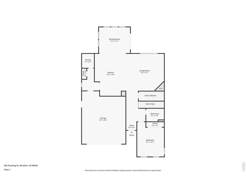 2D floor plan layout of this home in Prairie Song, Windsor, CO (Image 5).