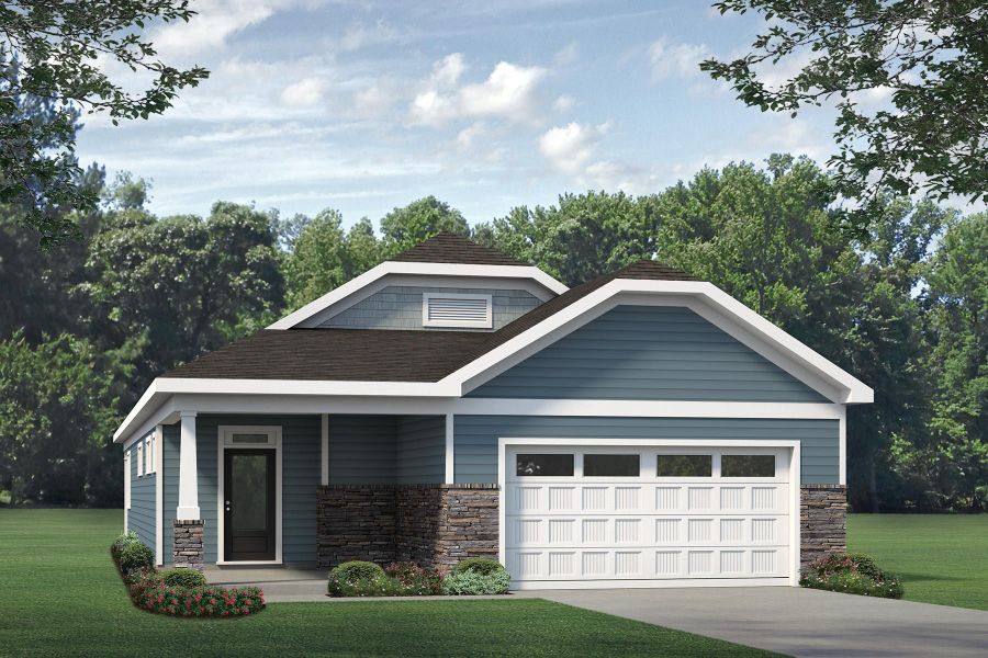 Representative exterior photo of a completed home built from the Sycamore by McKee Homes in The Walk at East Village, Clayton, NC (Image 1). Representative exterior photo of a completed home built from the Sycamore by McKee Homes in The Walk at East Village, Clayton, NC (Image 1).