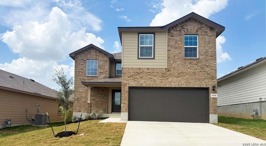 Front exterior of a new home in Stonehill, San Antonio, TX, highlighting curb appeal (Image 1). Front exterior of a new home in Stonehill, San Antonio, TX, highlighting curb appeal (Image 1).