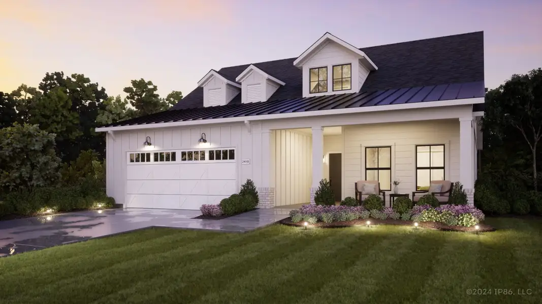 Representative exterior photo of a completed home built from the Salerno by Perfection Builders in The Courtyards at Cornerstone, Andover, KS (Image 10).