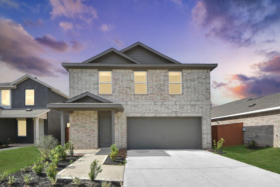 Front exterior of a new home in Emberly, Beasley, TX, highlighting curb appeal (Image 1). Front exterior of a new home in Emberly, Beasley, TX, highlighting curb appeal (Image 1).