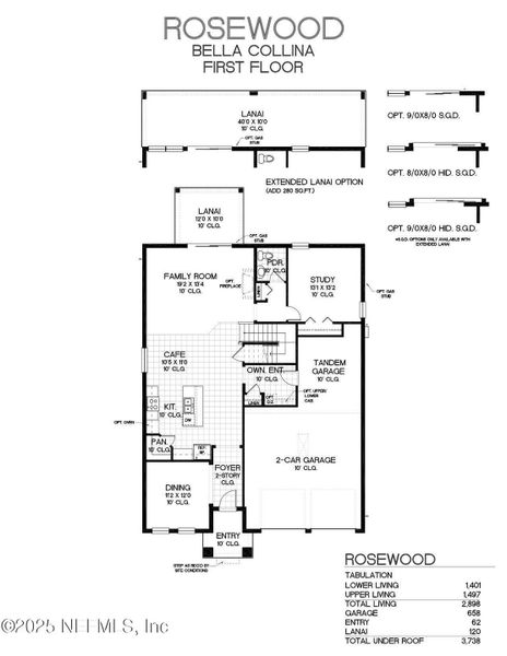 2D floor plan layout of this home in Brook Forest - Single Family Homes, St. Augustine, FL (Image 3).