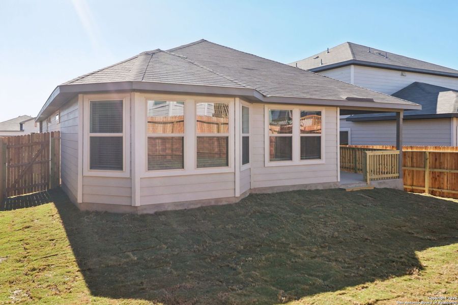 Exterior details and patio area of a home in Lark Canyon, New Braunfels (Image 22).