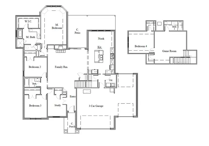 2D floor plan layout of this home in Terra Vista Estates, Springtown, TX (Image 3).