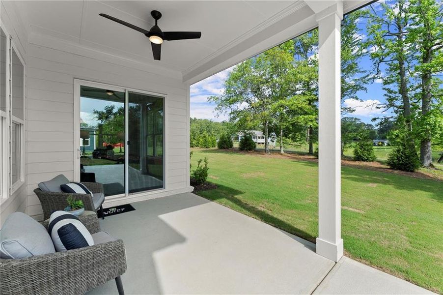 Exterior details and patio area of a home in Hillgrove Preserve, Powder Springs (Image 32).