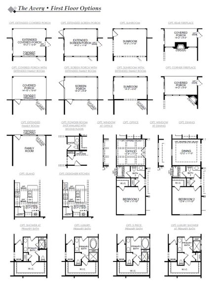 2D floor plan layout for the Avery by Eastwood Homes in Weddington, Benson, NC (Image 4).