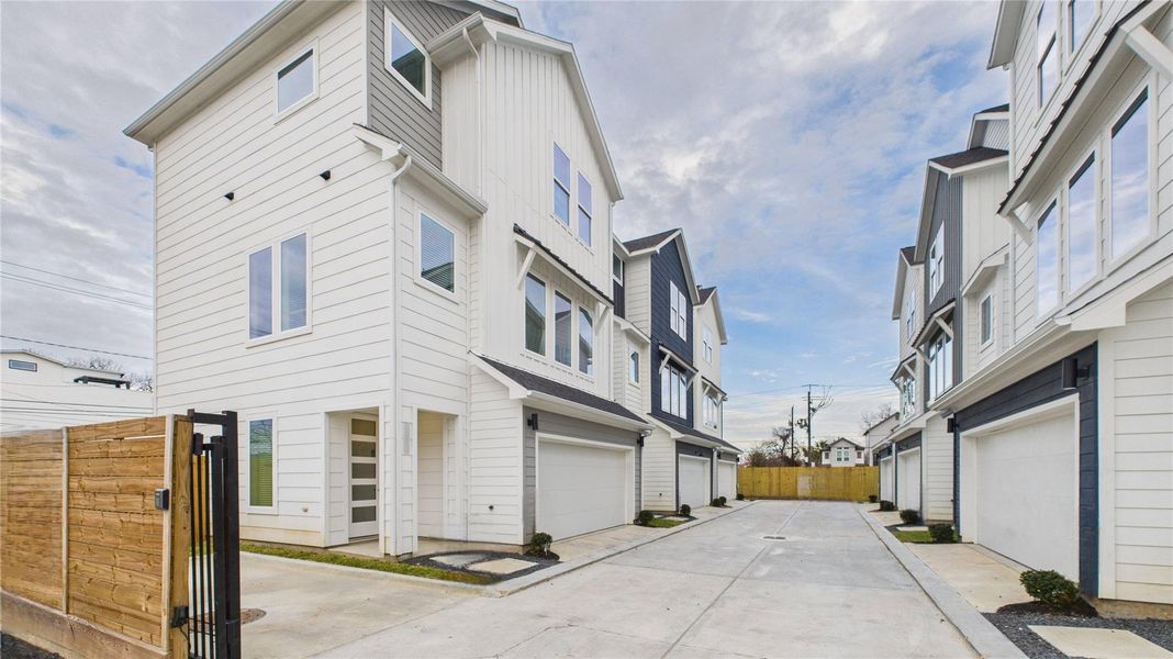 Eastside Terrace showcases six modern three-story homes with 3 bedrooms, 3.5 bathrooms, and a dedicated study.