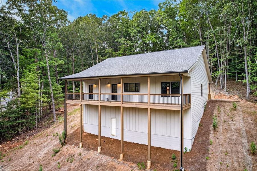 Exterior details and patio area of a home in , Ellijay (Image 31).