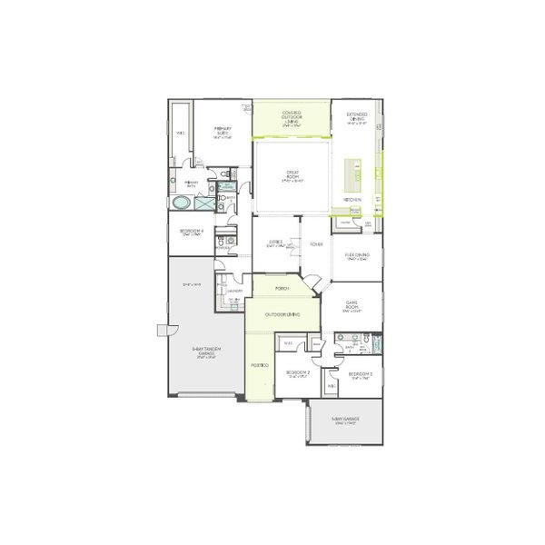 2D floor plan layout of this home in Abel Ranch, Goodyear, AZ (Image 4).