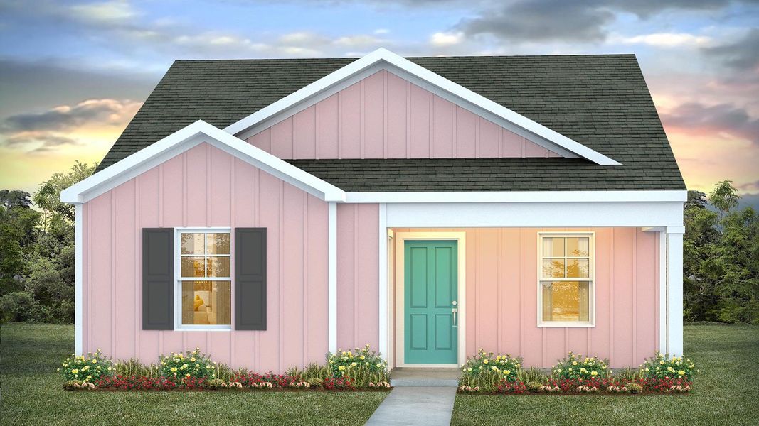 Front exterior of a new home in Southshore Bay, Sunset Beach, NC, highlighting curb appeal (Image 1).
