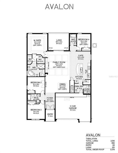 2D floor plan layout of this home in Wilford Preserve, Orange Park, FL (Image 3).