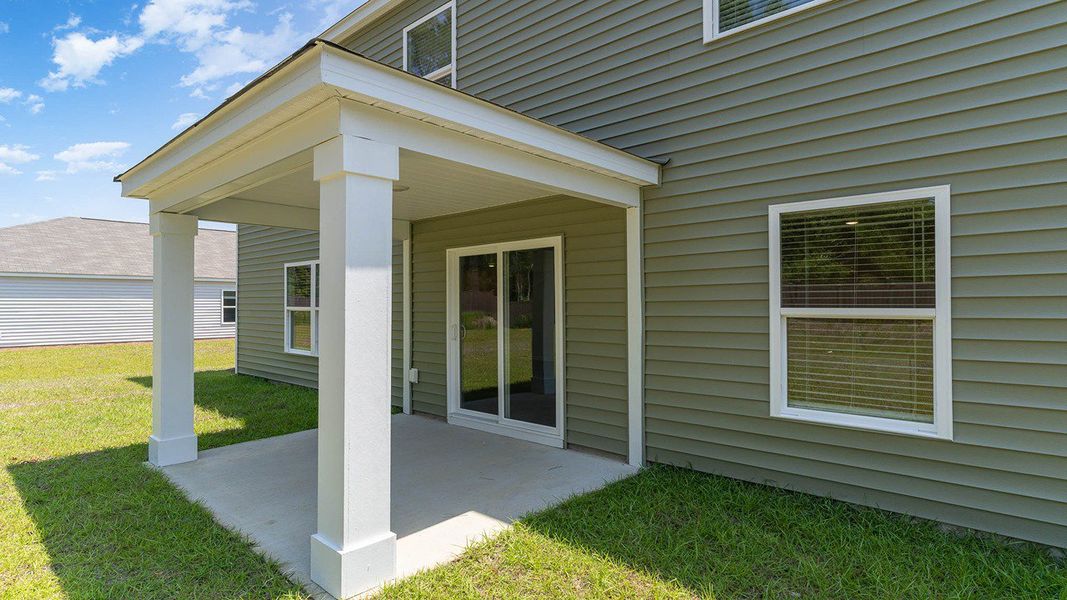 Exterior details and patio area of a home in Magnolia Farms, Florence (Image 3). Exterior details and patio area of a home in Magnolia Farms, Florence (Image 3).