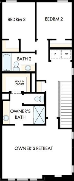 2D floor plan layout of this home in Nexus Townhomes, Gallatin, TN (Image 3).