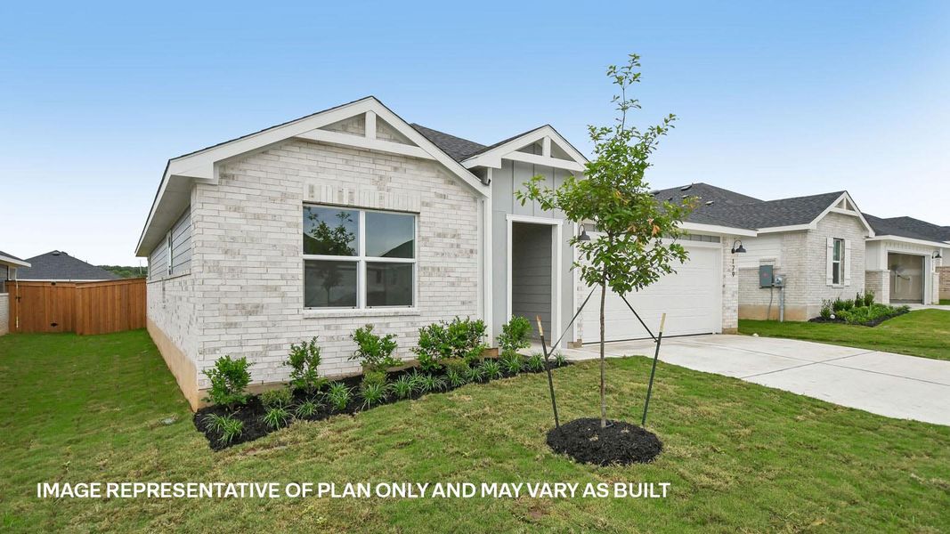 Representative exterior photo of a completed home built from the The Irvine by D.R. Horton in Thunder Rock, Marble Falls, TX (Image 21). Representative exterior photo of a completed home built from the The Irvine by D.R. Horton in Thunder Rock, Marble Falls, TX (Image 21).