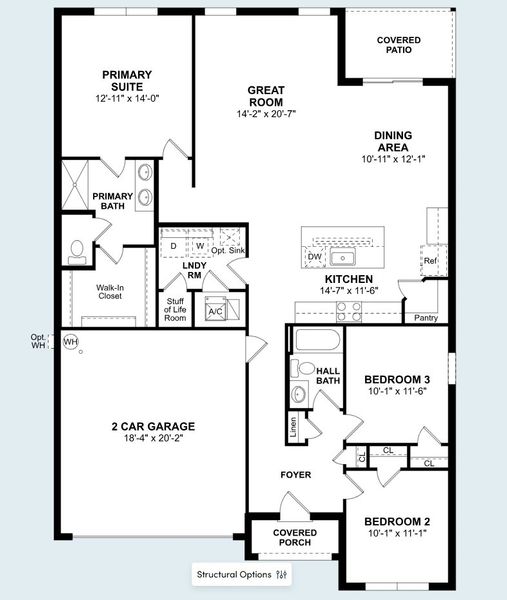 2D floor plan layout of this home in Aspire at The Pines, Citrus Springs, FL (Image 2).