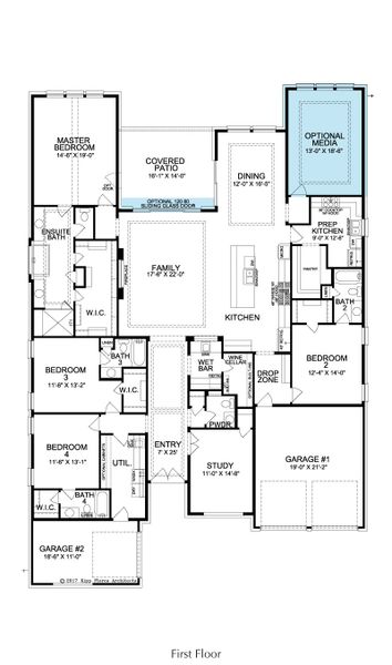 2D floor plan layout for the Ladera by Landon Homes in Fields - Brookside North, Frisco, TX (Image 6). 2D floor plan layout for the Ladera by Landon Homes in Fields - Brookside North, Frisco, TX (Image 6).