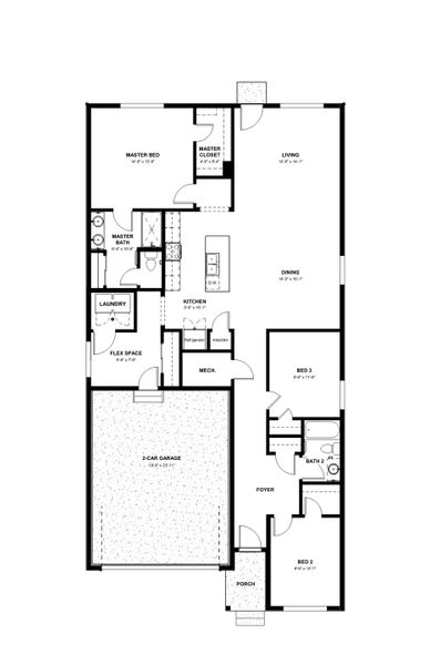 2D floor plan layout for the Armstrong by Hartford Homes in Bloom, Fort Collins, CO (Image 5).