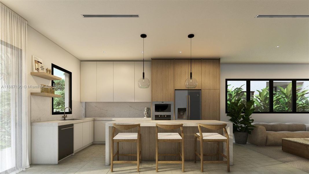Furnished interior view inside a new home in , Miami (Image 3).