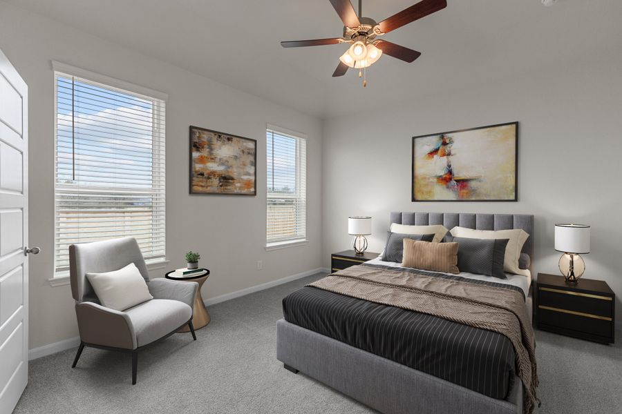 Representative furnished interior of a home built from the Quintera by Beazer Homes in Bricewood, Helotes (Image 7). Representative furnished interior of a home built from the Quintera by Beazer Homes in Bricewood, Helotes (Image 7).