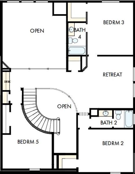 2D floor plan layout of this home in Terraces – Classics, Rockwall, TX (Image 3). 2D floor plan layout of this home in Terraces – Classics, Rockwall, TX (Image 3).