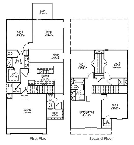 2D floor plan layout of this home in Hunter's Branch, Hopkins, SC (Image 2).