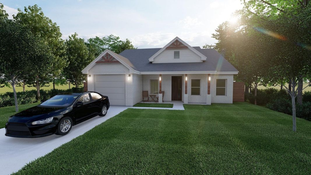 Front exterior of a new home in , Texas City, TX, highlighting curb appeal (Image 19). Front exterior of a new home in , Texas City, TX, highlighting curb appeal (Image 19).