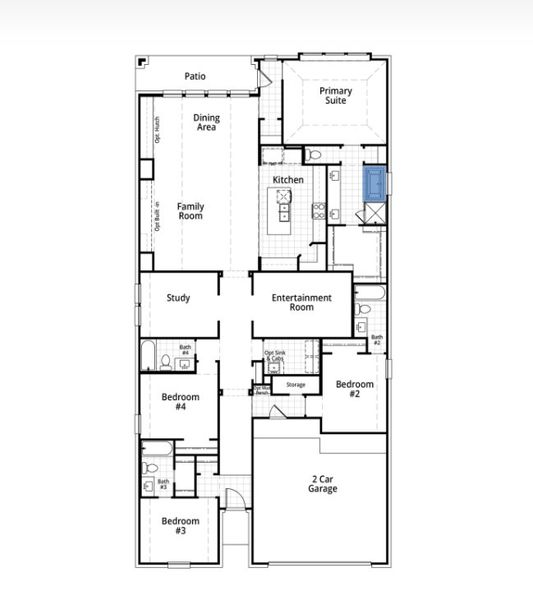 2D floor plan layout for the Surrey by Highland Homes in Ramble, Celina, TX (Image 7). 2D floor plan layout for the Surrey by Highland Homes in Ramble, Celina, TX (Image 7).