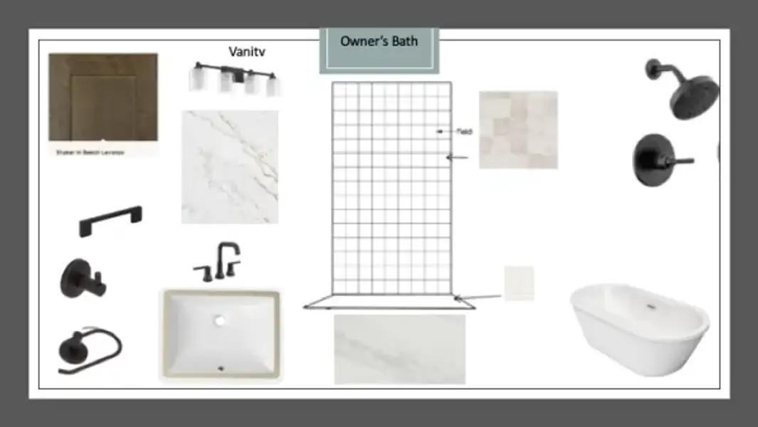 Sample of building materials used in homes in Rio Vista at Kelly Ranch, Aledo (Image 31).