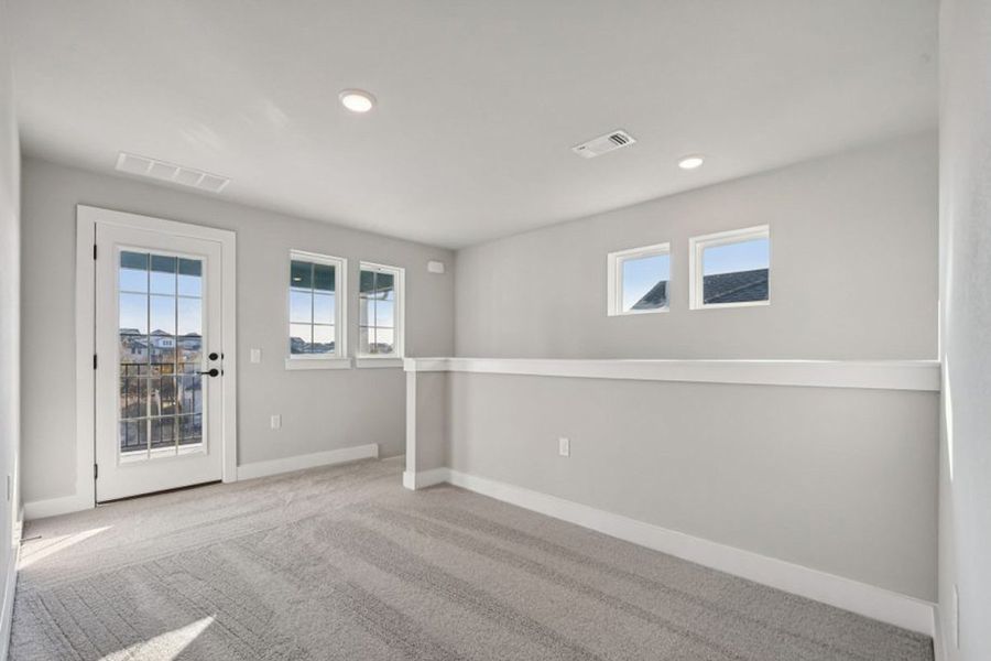Representative unfurnished interior of a home built from the Denton by Pacesetter Homes in Trace, San Marcos (Image 14). Representative unfurnished interior of a home built from the Denton by Pacesetter Homes in Trace, San Marcos (Image 14).